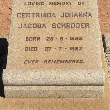 SCHRODER Gertruida Johanna Jacoba 1895-1962