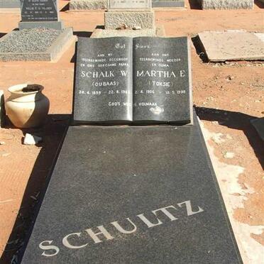 SCHULTZ Schalk W. 1899-1968 &amp; Martha E. 1906-1998