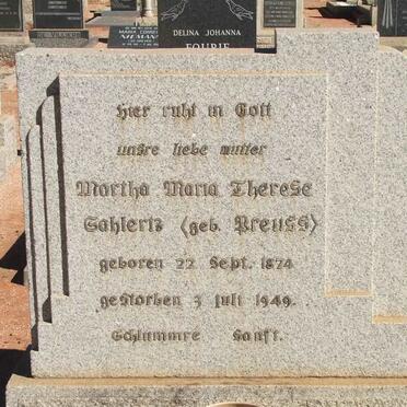 SAHLERTZ Martha Maria Therese nee PREUSS 1874-1949