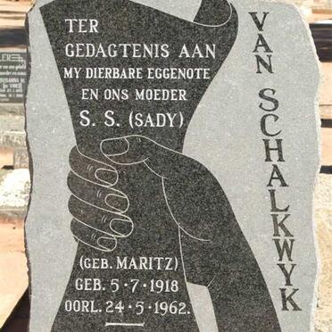 SCHALKWYK S.S., van nee MARITZ 1918-1962
