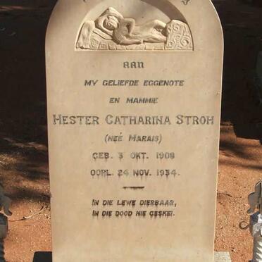 STROH Hester Catharina nee MARAIS 1908-1934