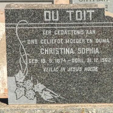 TOIT Christina Sophia, du 1874-1962
