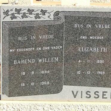 VISSER Barend Willem 1894-1968 &amp; Elizabeth 1890-1969