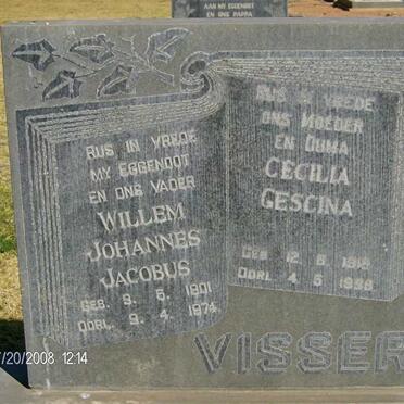 VISSER Willem Johannes Jacobus 1901-1974 &amp; Cecilia Gescina 1919-1999