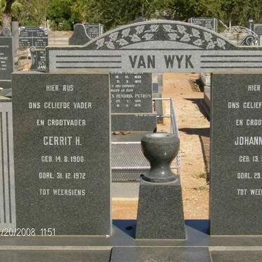 WYK Gerrit H., van 1900-1972 &amp; Johanna M.E. 1905-1972