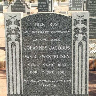 WESTHUIZEN Johannes Jacobus, van der 1883-1956