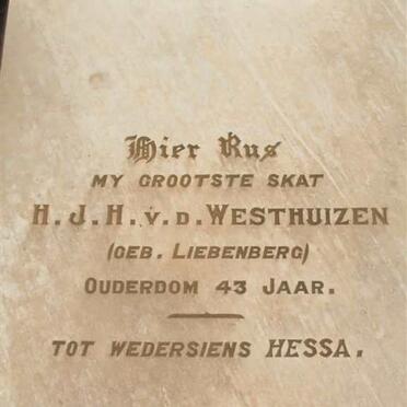 WESTHUIZEN H.J.H., van nee LIEBENBERG -1944
