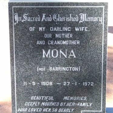 WHITEAR Mona nee BARRINGTON 1908-1972