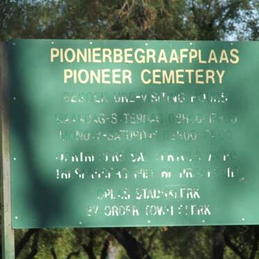 1. Pionierbegraafplaas :: Pioneer Cemetery