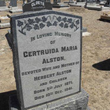 ALSTON Gertruida Maria 1871-1941