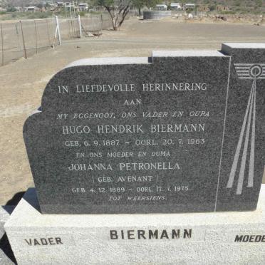 BIERMANN Hugo Hendrik 1887-1963 &amp; Johanna Petronella AVENANT 1889-1975