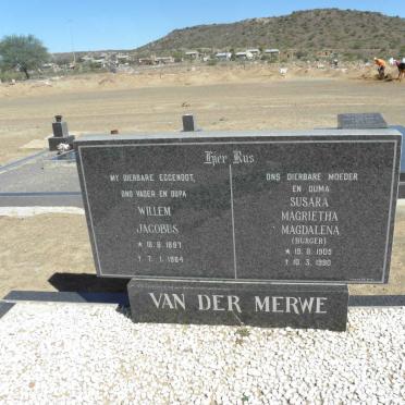 MERWE Willem Jacobus. van der 1897-1984 &amp; Susara Magrietha Magdalena BURGER 1905-1990