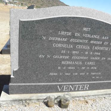 VENTER Hermanus Carel 1885-1976 &amp; Cornelia Cecilia KOORTSE 1893-1964