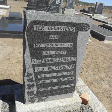 WESTHUIZEN Stephanus Albertus, van der 1864-1951