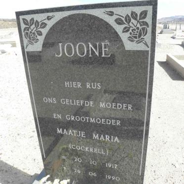 JOONE Maatje Maria nee COCKRELL 1917-1990