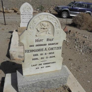 COETZEE Hermanus A. 1933-1934