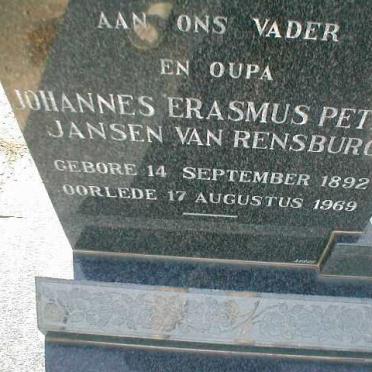 RENSBURG Johannes Erasmus Petrus, Jansen van 1892-1969