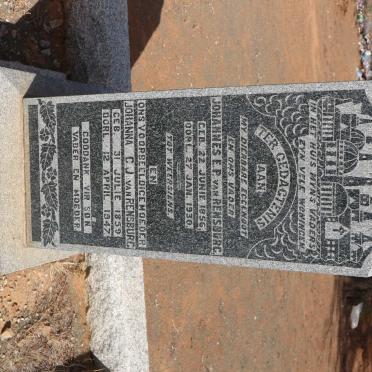 RENSBURG Johannes E.P., van 1856-1930 &amp; Johanna C.J. 1859-1947