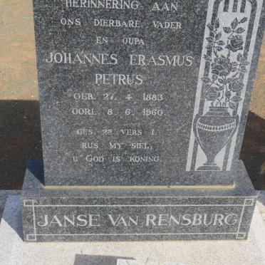 RENSBURG Johannes Erasmus Petrus, Janse van 1883-1960 &amp; Catharina Wilhelmina BOTHA 1888-1955