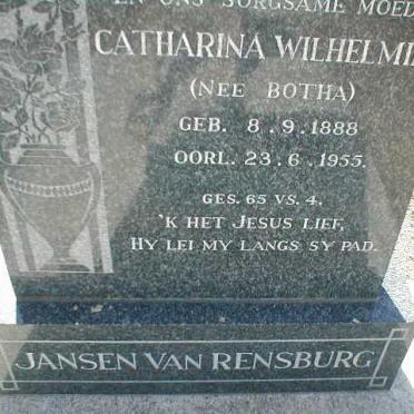 RENSBURG Catharina Wilhelmina, Jansen van nee BOTHA 1888-1955