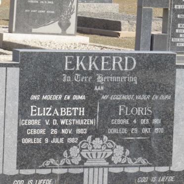 EKKERD Floris 1901-1970 &amp; Elizabeth van der WESTHUIZEN 1903-1982
