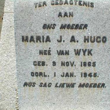 HUGO Maria J.A. nee VAN WYK 1865-1945