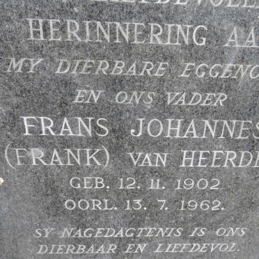 HEERDEN Frans Johannes, van 1902-1962