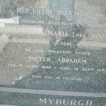 MYBURGH Pieter Abraham 1888-1957 &amp; Margaretha Maria VISSER 1899-1950