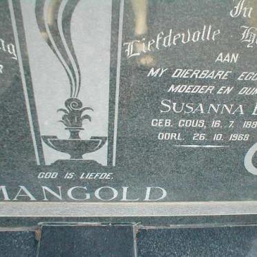 MANGOLD Susanna E. nee GOUS 1888-1968