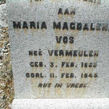 VOS Maria Magdalena nee VERMEULEN 1863-1945