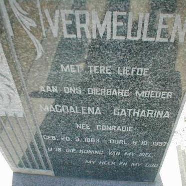 VERMEULEN Magdalena Catharina nee CONRADIE 1883-1957