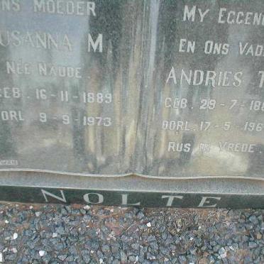 NOLTE Andries T.P. 1884-1969 &amp; Susanna M. NAUDE 1889-1973