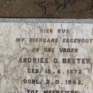 BESTER Andries G. 1872-1942