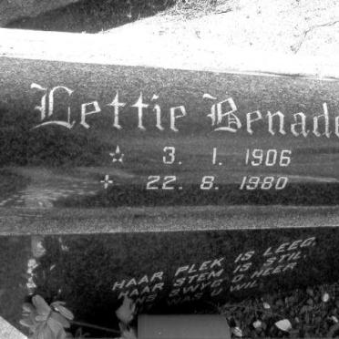 BENADE Godlieb 1902-1975 &amp; Lettie 1906-1980