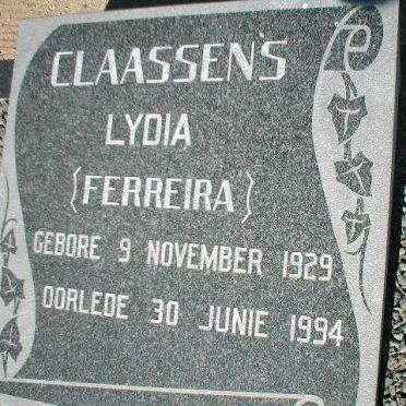 CLAASSENS Lydia nee FERREIRA 1929-1994