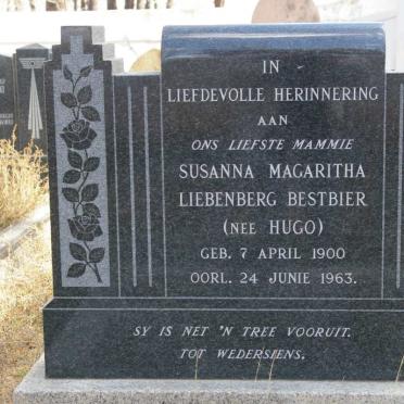 BESTBIER Susanna Magaritha, LIEBENBERG nee HUGO 1900-1963