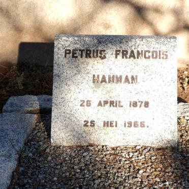 HAMMAN Petrus Francois 1878-1966