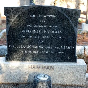 HAMMAN Johannes Nicolaas 1873-1957 & Isabella Johanna v.d. MERWE 1876-1956
