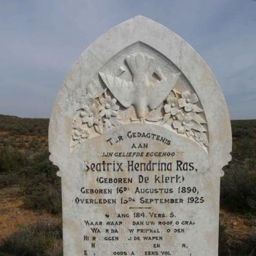RAS Beatrix Hendrina nee DE KLERK 1890-1925