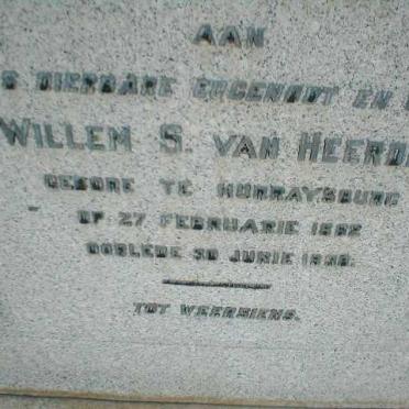 HEERDEN Willem S., van 1862-1938