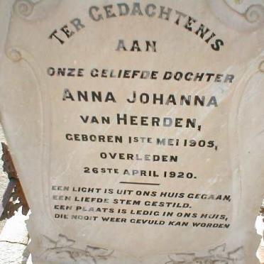 HEERDEN Anna Johanna, van 1905-1920
