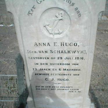 HUGO Anna E. nee VAN SCHALKWYK -1916