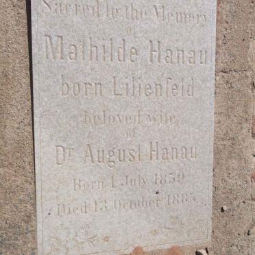 HANAU Mathilde nee LILIENFELD 1859-188?
