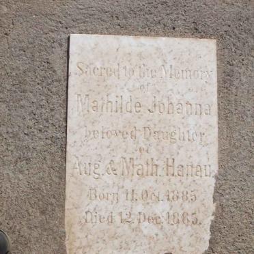 HANAU Mathilde Johanna 1885-1885