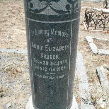 KRUGER Annie Elizabeth 1840-1924