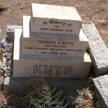 KUYS Francis G. nee MULLER 1902-1930
