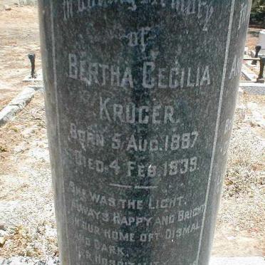 KRUGER Bertha Cecilia 1887-1939