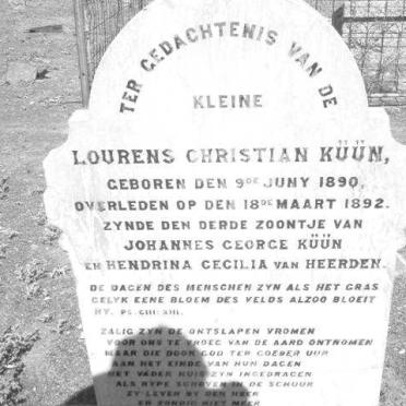 KÜÜN Lourens Christian 1890-1892