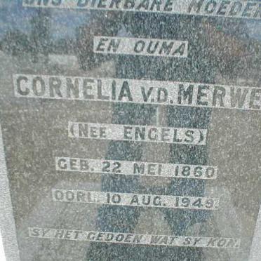 MERWE Cornelia, v.d. nee ENGELS 1860-1949