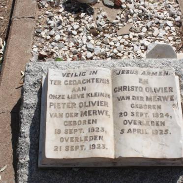 MERWE Pieter Olivier, van der 1923-1923 :: MERWE Christo Olivier, van der 1924-1925